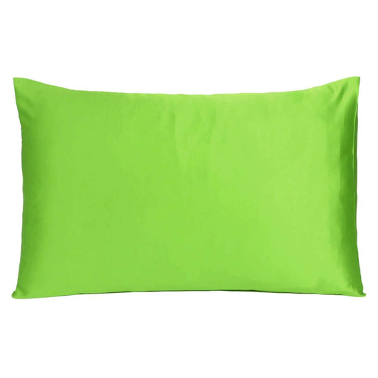 Bright Green Dreamy Set Of 2 Silky Satin Standard Pillowcases - Homeroots - Flyclothing LLC