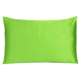 Bright Green Dreamy Set Of 2 Silky Satin Standard Pillowcases - Homeroots - Flyclothing LLC