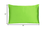 Bright Green Dreamy Set Of 2 Silky Satin Standard Pillowcases - Homeroots - Flyclothing LLC