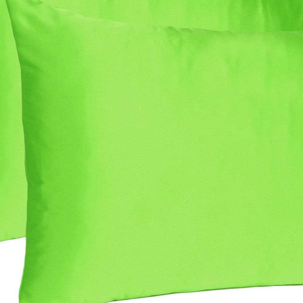 Bright Green Dreamy Set Of 2 Silky Satin Standard Pillowcases - Homeroots - Flyclothing LLC