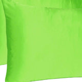 Bright Green Dreamy Set Of 2 Silky Satin Standard Pillowcases - Homeroots - Flyclothing LLC