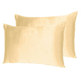 Pale Peach Dreamy Set Of 2 Silky Satin Standard Pillowcases - Homeroots - Flyclothing LLC