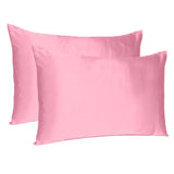 Pink Rose Dreamy Set Of 2 Silky Satin Standard Pillowcases - Homeroots - Flyclothing LLC