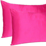 Fuchsia Dreamy Set Of 2 Silky Satin Standard Pillowcases - Homeroots - Flyclothing LLC
