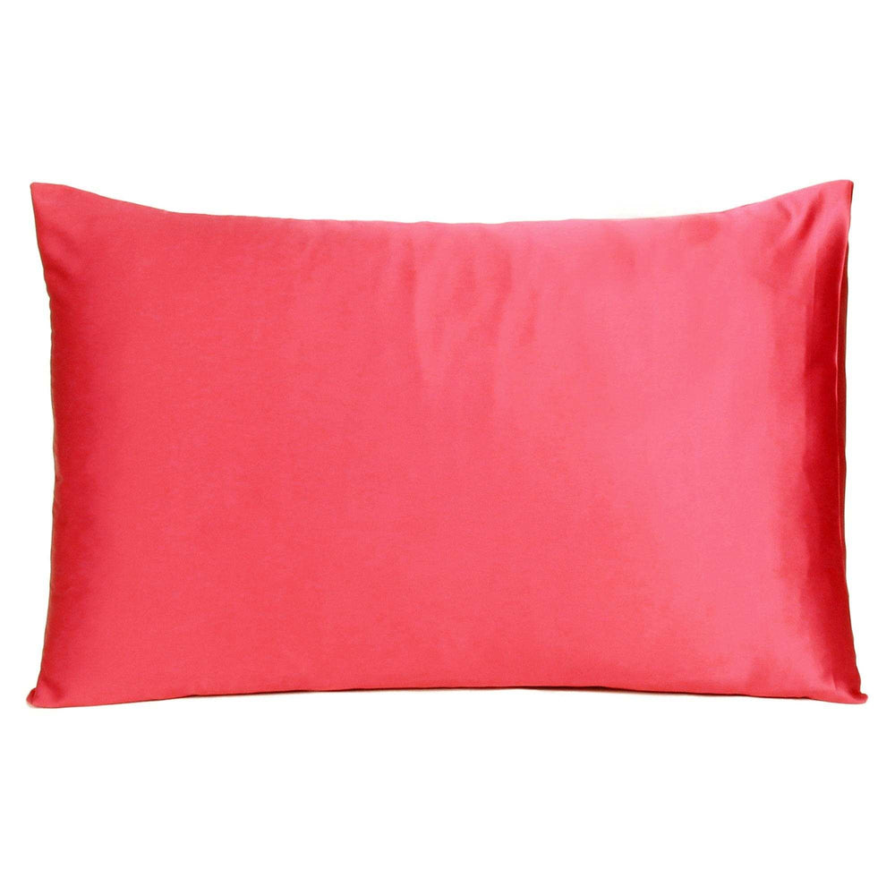 Poppy Red Dreamy Set Of 2 Silky Satin Standard Pillowcases - Homeroots - Flyclothing LLC