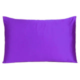 Bright Purple Dreamy Set Of 2 Silky Satin Standard Pillowcases - Homeroots - Flyclothing LLC