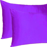 Bright Purple Dreamy Set Of 2 Silky Satin Standard Pillowcases - Homeroots - Flyclothing LLC