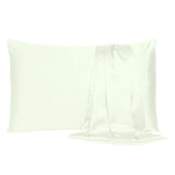 Ivory Dreamy Set Of 2 Silky Satin Standard Pillowcases - Homeroots - Flyclothing LLC