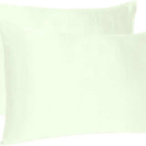 Ivory Dreamy Set Of 2 Silky Satin Standard Pillowcases - Homeroots - Flyclothing LLC
