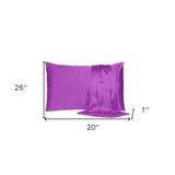Purple Merlot Dreamy Set Of 2 Silky Satin Standard Pillowcases - Homeroots - Flyclothing LLC