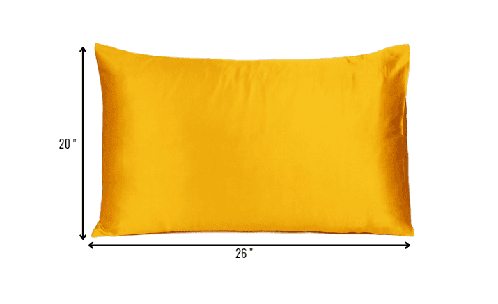 Goldenrod Dreamy Set Of 2 Silky Satin Standard Pillowcases - Homeroots - Flyclothing LLC