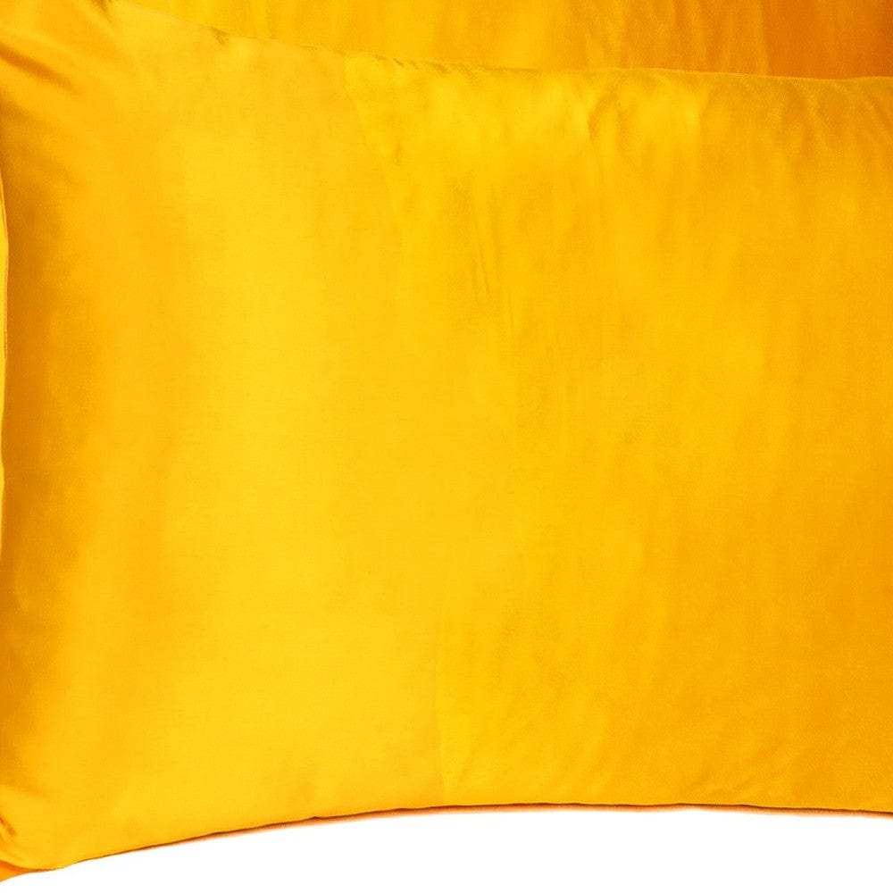 Goldenrod Dreamy Set Of 2 Silky Satin Standard Pillowcases - Homeroots - Flyclothing LLC