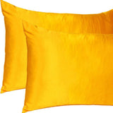 Goldenrod Dreamy Set Of 2 Silky Satin Standard Pillowcases - Homeroots - Flyclothing LLC