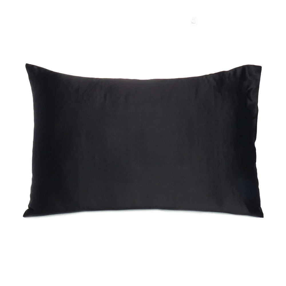Black Dreamy Set Of 2 Silky Satin Queen Pillowcases - Homeroots - Flyclothing LLC