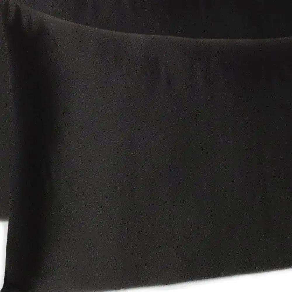 Black Dreamy Set Of 2 Silky Satin Queen Pillowcases - Homeroots - Flyclothing LLC