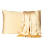 Pale Yellow Dreamy Set Of 2 Silky Satin Queen Pillowcases - Homeroots - Flyclothing LLC