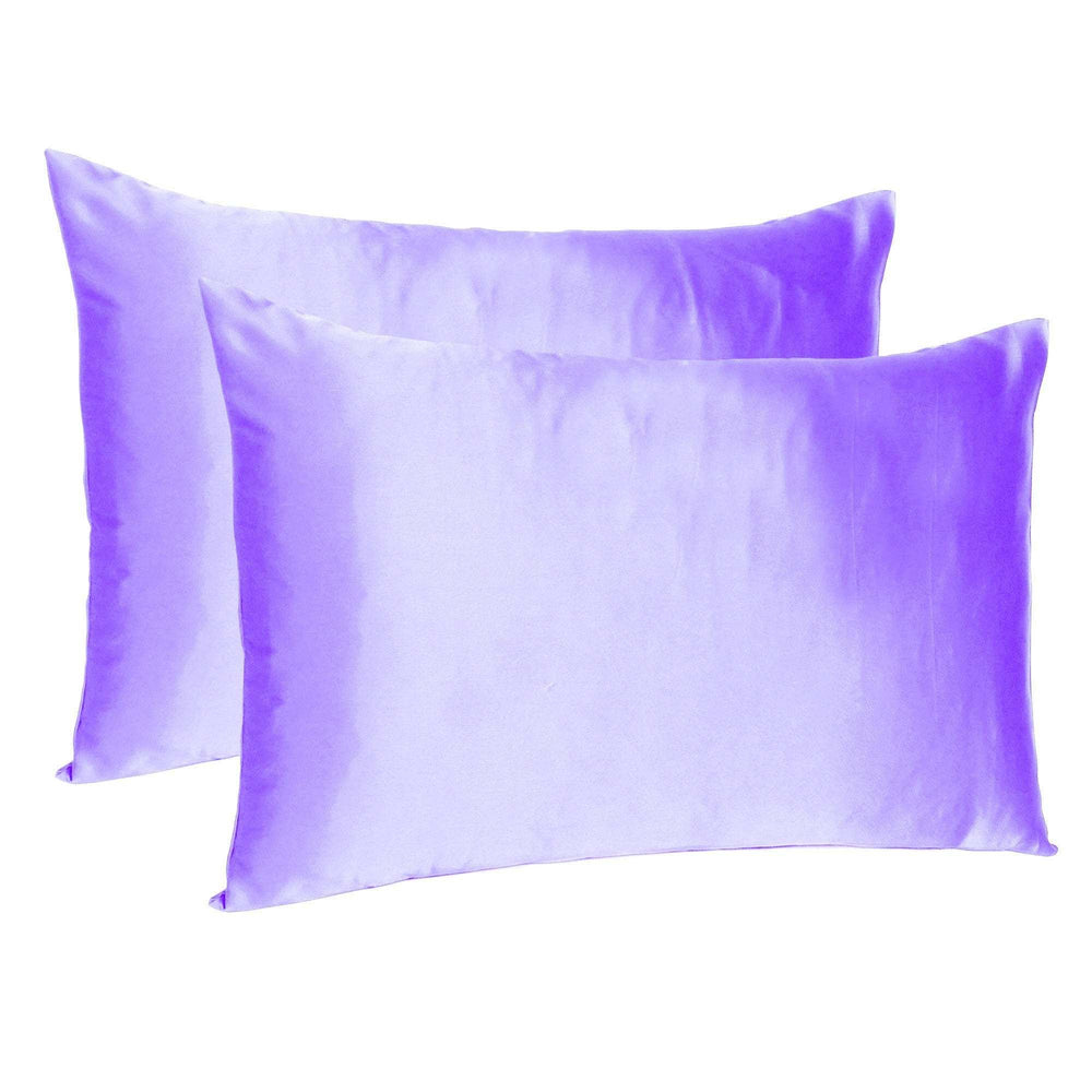Purple Dreamy Set Of 2 Silky Satin Queen Pillowcases - Homeroots - Flyclothing LLC