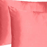 Coral Dreamy Set Of 2 Silky Satin Queen Pillowcases - Homeroots - Flyclothing LLC