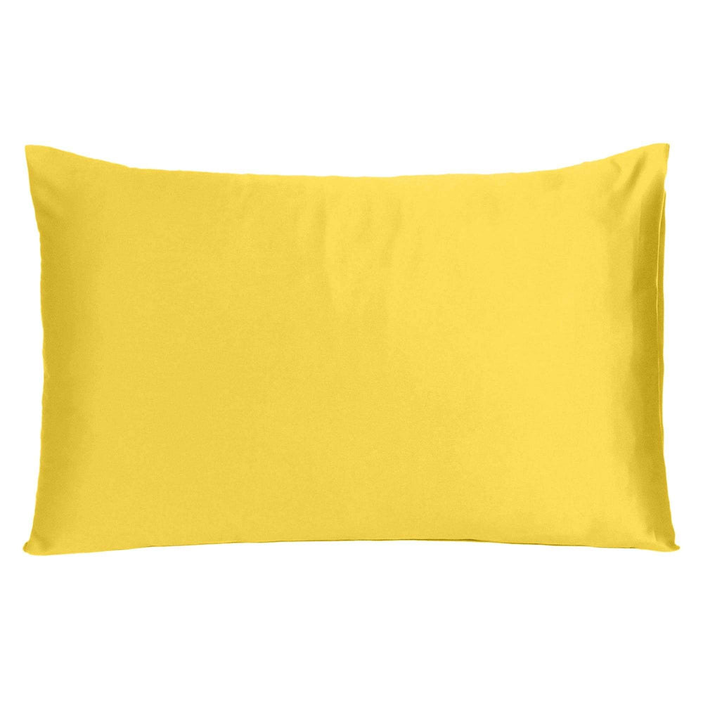 Lemon Dreamy Set Of 2 Silky Satin Queen Pillowcases - Homeroots - Flyclothing LLC