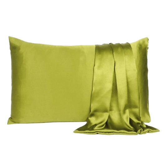 Lemongrass Dreamy Set Of 2 Silky Satin Queen Pillowcases - Homeroots - Flyclothing LLC