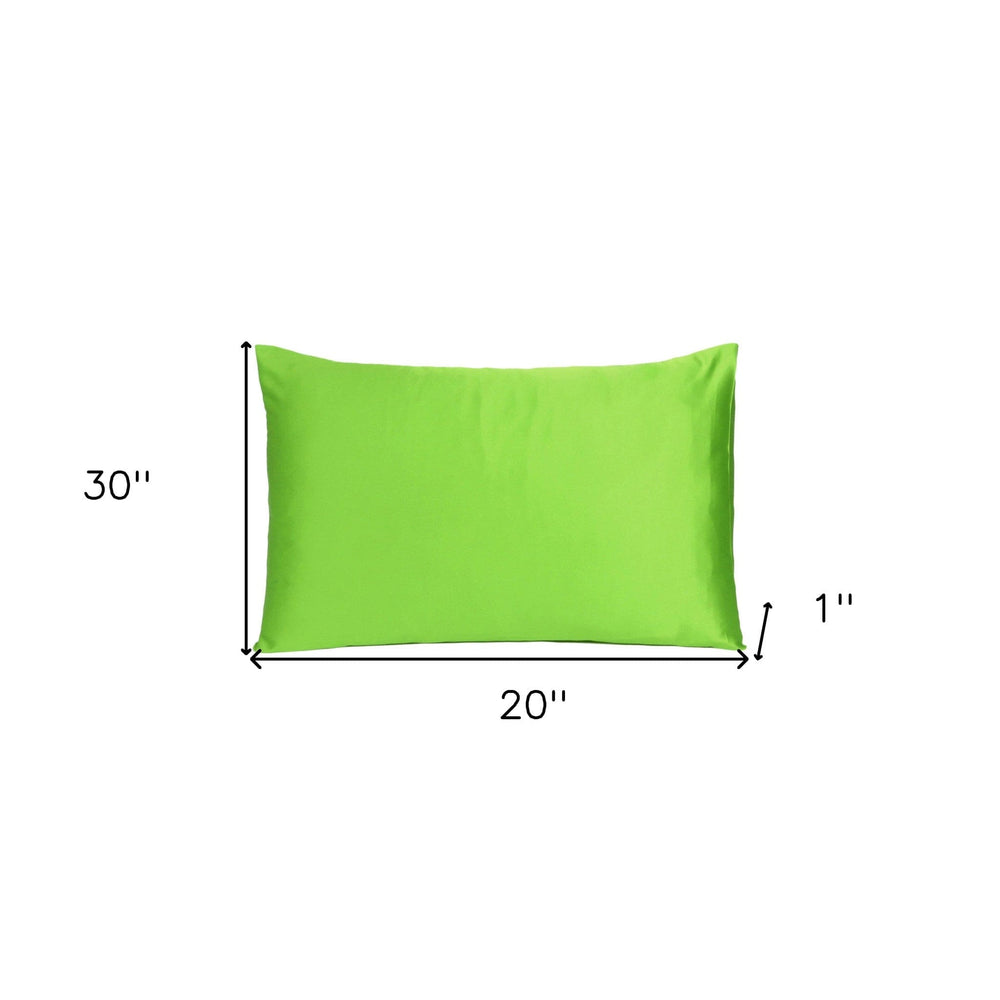Bright Green Dreamy Set Of 2 Silky Satin Queen Pillowcases - Homeroots - Flyclothing LLC