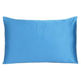 Bright Blue Dreamy Set Of 2 Silky Satin Queen Pillowcases - Homeroots - Flyclothing LLC
