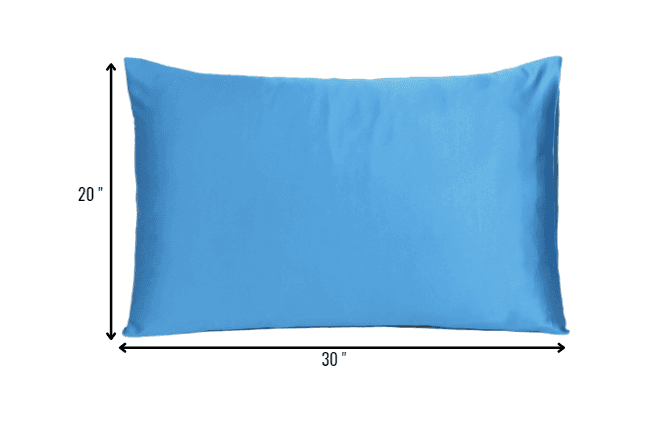 Bright Blue Dreamy Set Of 2 Silky Satin Queen Pillowcases - Homeroots - Flyclothing LLC
