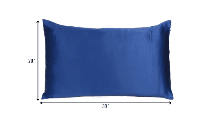Navy Blue Dreamy Set Of 2 Silky Satin Queen Pillowcases - Homeroots - Flyclothing LLC