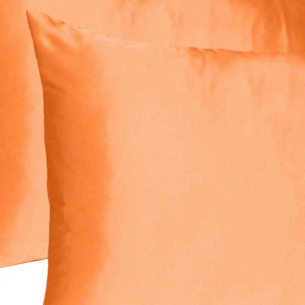 Orange Dreamy Set Of 2 Silky Satin Queen Pillowcases - Homeroots - Flyclothing LLC