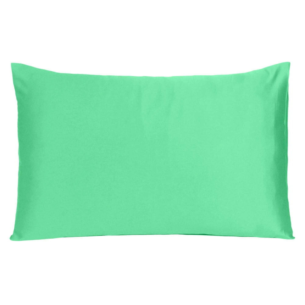 Green Dreamy Set Of 2 Silky Satin Queen Pillowcases - Homeroots - Flyclothing LLC