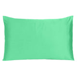 Green Dreamy Set Of 2 Silky Satin Queen Pillowcases - Homeroots - Flyclothing LLC