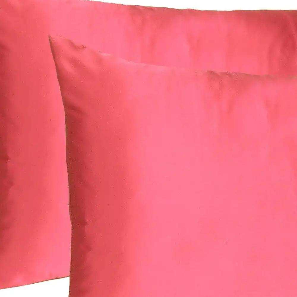 Poppy Red Dreamy Set Of 2 Silky Satin Queen Pillowcases - Homeroots - Flyclothing LLC