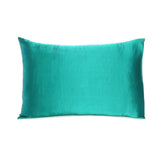 Teal Dreamy Set Of 2 Silky Satin Queen Pillowcases - Homeroots - Flyclothing LLC