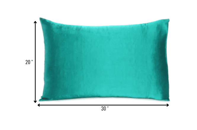 Teal Dreamy Set Of 2 Silky Satin Queen Pillowcases - Homeroots - Flyclothing LLC