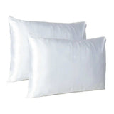 White Dreamy Set Of 2 Silky Satin Queen Pillowcases - Homeroots - Flyclothing LLC