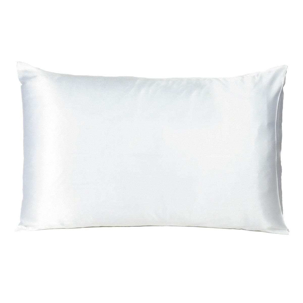White Dreamy Set Of 2 Silky Satin Queen Pillowcases - Homeroots - Flyclothing LLC