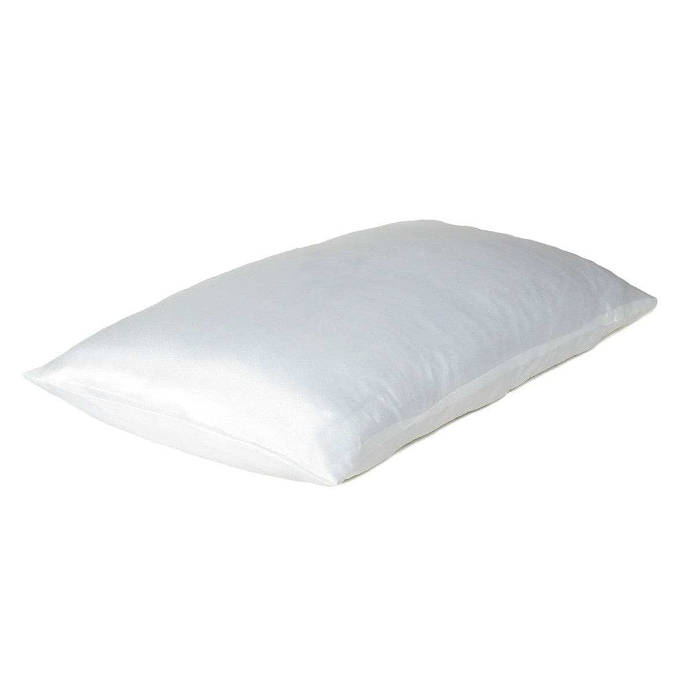 White Dreamy Set Of 2 Silky Satin Queen Pillowcases - Homeroots - Flyclothing LLC