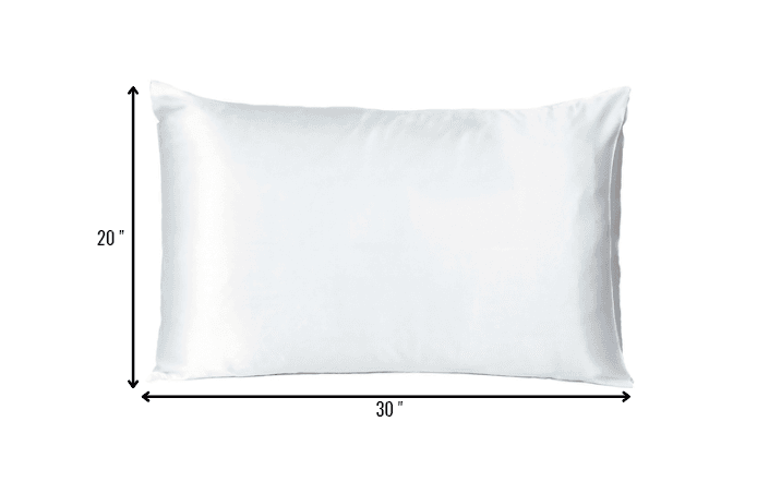 White Dreamy Set Of 2 Silky Satin Queen Pillowcases - Homeroots - Flyclothing LLC