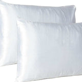 White Dreamy Set Of 2 Silky Satin Queen Pillowcases - Homeroots - Flyclothing LLC