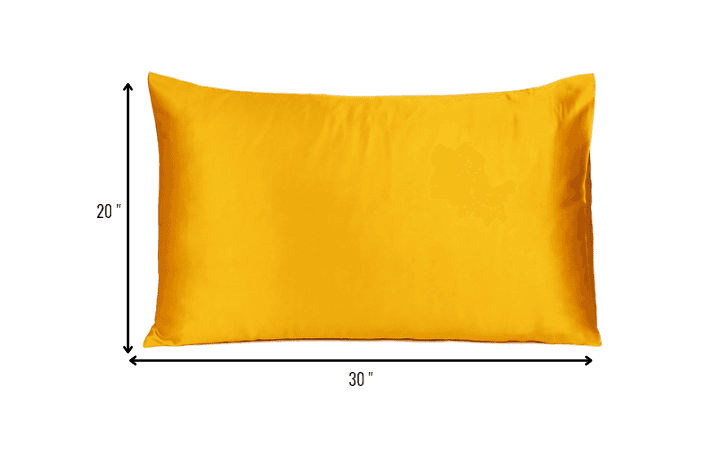 Goldenrod Dreamy Set Of 2 Silky Satin Queen Pillowcases - Homeroots - Flyclothing LLC