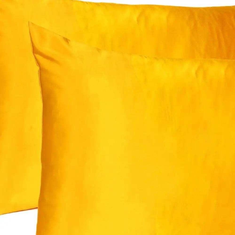 Goldenrod Dreamy Set Of 2 Silky Satin Queen Pillowcases - Homeroots - Flyclothing LLC