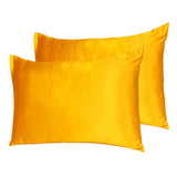 Goldenrod Dreamy Set Of 2 Silky Satin Queen Pillowcases - Homeroots - Flyclothing LLC