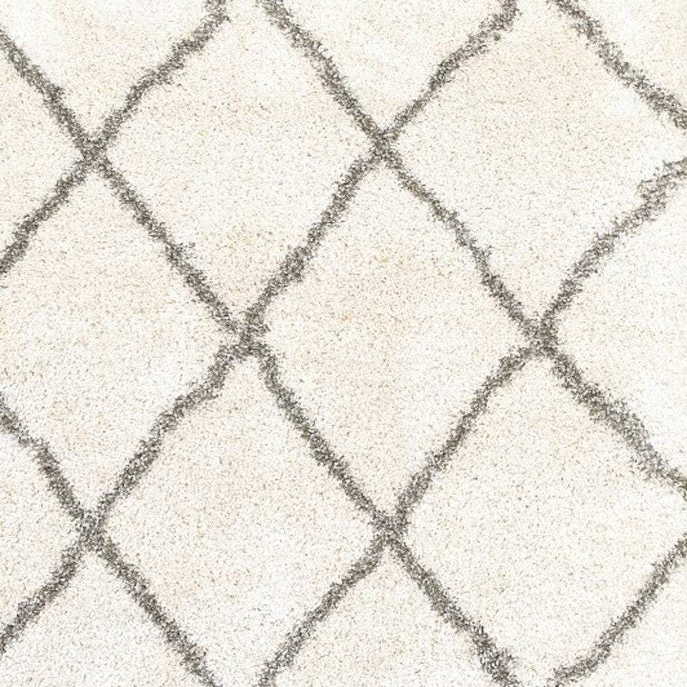 2' X 3' Ivory And Gray Geometric Lattice Scatter Rug - Homeroots - Flyclothing LLC