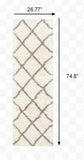 2' X 8' Ivory And Gray Geometric Lattice Runner Rug - Homeroots - Flyclothing LLC