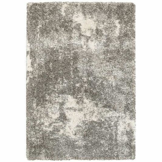 4' X 6' Gray And Ivory Distressed Abstract Area Rug - Homeroots - Flyclothing LLC