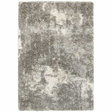 4' X 6' Gray And Ivory Distressed Abstract Area Rug - Homeroots - Flyclothing LLC