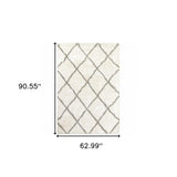 5' X 8' Ivory And Gray Geometric Lattice Area Rug - Homeroots - Flyclothing LLC