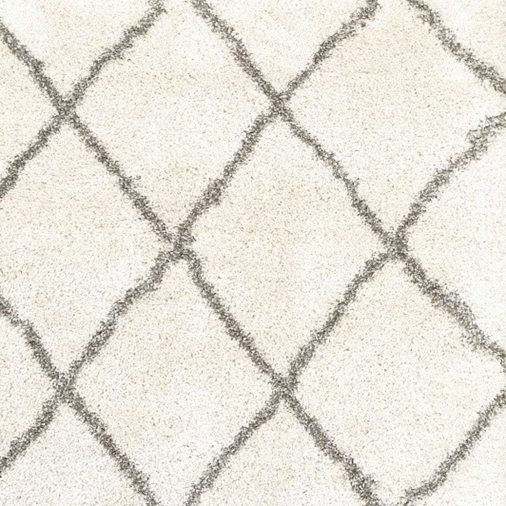 5' X 8' Ivory And Gray Geometric Lattice Area Rug - Homeroots - Flyclothing LLC