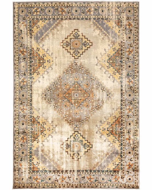 10' X 13' Gray And Beige Aztec Pattern Area Rug - Homeroots - Flyclothing LLC