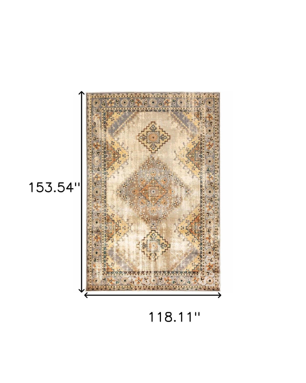 10' X 13' Gray And Beige Aztec Pattern Area Rug - Homeroots - Flyclothing LLC